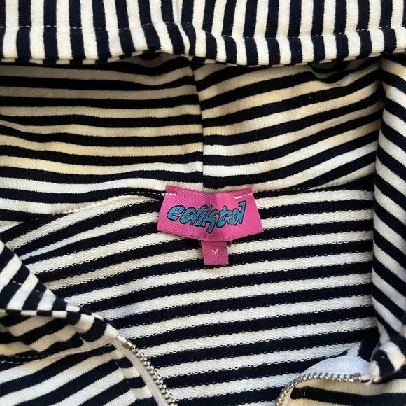 Edikted Striped Zip Up Hoodie - Picture 4 of 4